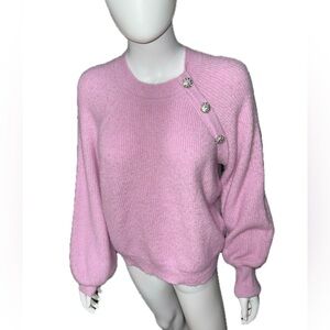 NWT pink sparkly sweater with rhinestone embellishments